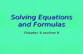 Solving Equations And Formulas