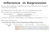 Inference  in regression line test