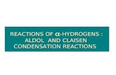 Reactions of ± -Hydrogens : Aldol and Claisen Condensation Reactions