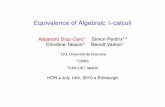 Equivalence of algebraic λ-calculi