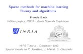 NIPS2009: Sparse Methods for Machine Learning: Theory and Algorithms