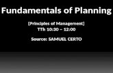 Fundamentals of planning (Principles of Management)
