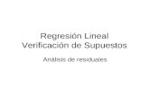 Regresión Lineal Verificación de Supuestos Análisis de residuales.