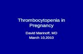 Thrombocytopenia in Pregnancy David Marinoff, MD March 10,2010.