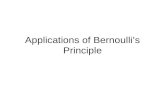 Applications of Bernoullis Principle faster speed slower speed more pressureless pressure If no change in height: P + ½v 2 = constant P+ gy + ½ v
