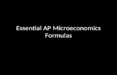 Essential AP Microeconomics Formulas. AVERAGE PRODUCT (AP)