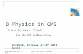 8/10/2010 LHC Days, Split Silvia Goy Lopez (CIEMAT) 1 B Physics in CMS Silvia Goy López (CIEMAT) For the CMS collaboration LHC2010, October 4 th -9 th.