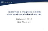 Improving a magnetic shield: what works and what does not 26 March 2013 Kiril Marinov 1.