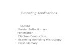 Tunneling Applications Outline - Barrier Reflection and Penetration - Electron Conduction - Scanning Tunneling Microscopy - Flash Memory.