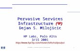 3/18/2001, Pervasive Service Infrastructure 1 Pervasive Services Infrastructure (Ψ) Dejan S. Milojicic HP Labs, Palo Alto 3/15 2001 .