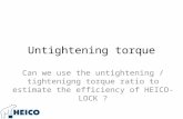 Untightening torque Can we use the untightening / tightenigng torque ratio to estimate the efficiency of HEICO-LOCK ?