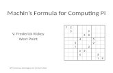 Machin’s Formula for Computing Pi V. Frederick Rickey West Point HPM-Americas, Washington, DC, 13 March 2010.