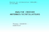 ANALYSE CROISEE ANTENNES/SCINTILLATEURS Réunion de collaboration CODALEMA – 23/10/2006 Thomas SAUGRIN - SUBATECH.