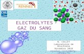 ELECTROLYTES GAZ DU SANG N. COLLET Laboratoire de Biochimie Novembre 2010 nicolas.collet@chu-rennes.fr.