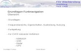FSV Wächtersberg Ausbildung Fach: CVFR Grundlagen Funknavigation Übersicht - Grundlagen - Frequenzbereiche, Eigenschaften, Ausbreitung, Nutzung - Funkpeilung.