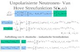 Unpolarisierte Neutronen- Van Hove Streufunktion S(κ,ω) Aufteilung von S: elastische – inelastische Streufunktion.
