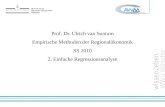Prof. Dr. Ulrich van Suntum Empirische Methoden der Regional¶konomik SS 2010 2. Einfache Regressionsanalyse