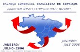 BALAN‡A COMERCIAL BRASILEIRA DE SERVI‡OS BRAZILIAN SERVICES FOREIGN TRADE BALANCE JANEIRO/ JULHO-2006 JANUARY/ JULY-2006 Fonte/ Source: Banco Central do