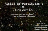 ? Física de Partículas e o Universo Questões para um universo......um Universo de Questões! Pedro Abreu LIP/IST, Set./2009 CERN Portuguese Teachers Program.