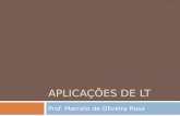 APLICAÇÕES DE LT Prof. Marcelo de Oliveira Rosa. Aplicações de LT Resposta ao Impulso Sistema com 1 pólo real