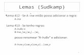 Lemas (Sudkamp) 1. Eliminação da Recursão sobre S (exemplo) S Sa S aS 2.