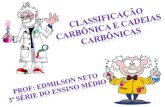1. CLASSIFICA‡ƒO DOS CARBONOS: O carbono pode ser classificado de acordo com o tipo de liga§£o que o une ao restante da cadeia carb´nica. Essas liga§µes