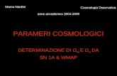 PARAMERI COSMOLOGICI DETERMINAZIONE DI Ω m E Ω Λ DA SN 1A & WMAP Marco Nardini Cosmologia Osservativa anno accademico 2004-2005.