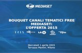 BOUQUET CANALI TEMATICI FREE MEDIASET: L’OFFERTA 2015 Mercoledì 1 aprile 2015 Terrazza Martini, Milano.