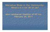 Marcellus Shale in Our Community: What's in it for All of Us?