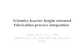 Schottky Barrier Heigh oriented process integration 2012