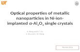 Optical properties of metallic nanoparticles in Ni-ion-implanted α-Al2O3 single crystals- presented by Younes Sina