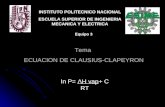 Ecuacion de Clausiiusclapeyron