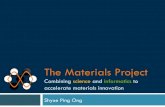 The Materials Project - Combining Science and Informatics to Accelerate Materials Innovation