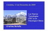 Las nuevas tecnologías (TIC's) en psicología clínica (Profa. Dra. Cristina Botella) 11 de diciembre de 2009