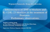 Effectiveness of TNF-α blockers and IL-12/IL-23 blockers in the treatment of Psoriasis. Preliminary observations.