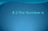 8.3 the number e