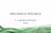 Lista de exercicos 1a - Mecânica