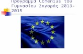 Comenius Project of Gymnasium Zagora 2013-2015