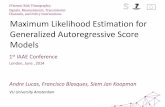 Maximum likelihood estimation for generalized autoregressive score models - Andre Lucas, Francisco Blasques, Siem Jan Koopman. June 2014