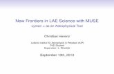 New Frontiers in LAE Science with MUSE