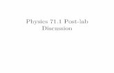 Physics 71.1 PostlabDiscussion