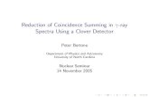 Reduction of coincidence summing in gamma-ray spectra using a clover detector