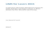 LIMS for Lasers 2015 User Manual