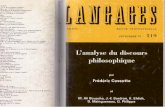 Cossutta, Frédéric - Pour Une Analyse Du Discours Philosophique