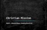 Week 6 - Session 2 - The Hellenistic Mission Paradigm