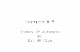 Lecture # 5 Theory Of Automata By Dr. MM Alam. Lecture#4 Recap Recursive way of defining languages Recursive way examples Regular expressions Regular