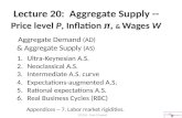 Aggregate Demand (AD) & Aggregate Supply (AS) 1.Ultra-Keynesian A.S. 2.Neoclassical A.S. 3.Intermediate A.S. curve 4.Expectations-augmented A.S. 5.Rational.