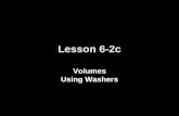 Lesson 6-2c Volumes Using Washers. Ice Breaker Volume = ∫ π(15 - 8x² + x 4 ) dx x = 0 x = √3 = π ∫ (15 - 8x² + x 4 ) dx = π (15x – (8/3)x 3 + (1/5)x 5.