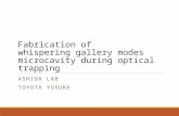 Fabrication of whispering gallery modes microcavity during optical trapping ASHIDA LAB TOYOTA YUSUKE.