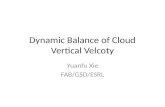 Dynamic Balance of Cloud Vertical Velcoty Yuanfu Xie FAB/GSD/ESRL.